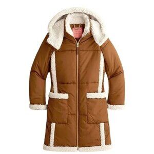 J. Crew Petite Snowday puffer jacket with PrimaLoft BD156 PXS XS Brown